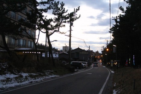 鵜の浜温泉の夕暮れ