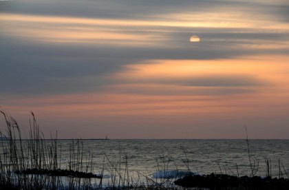 鵜の浜温泉の夕陽