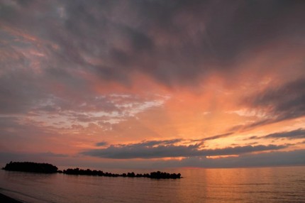 雁子浜の夕暮れ