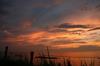 今日の鵜の浜温泉の夕焼け