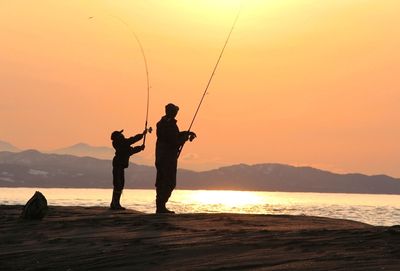 釣りの親子