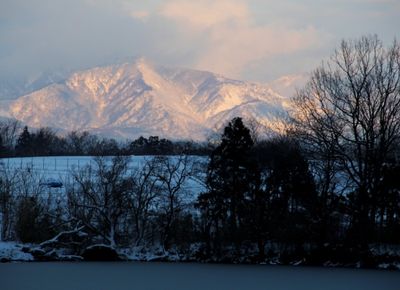 夕映えの米山